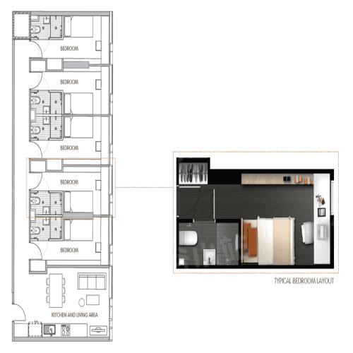  Single Bedroom-5 Share Apartment