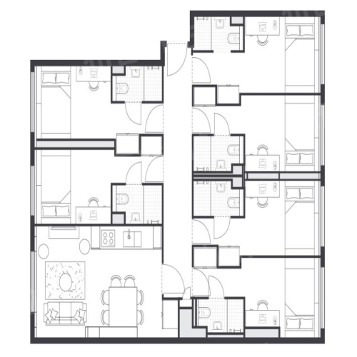 Premium Single Room – 6 Share