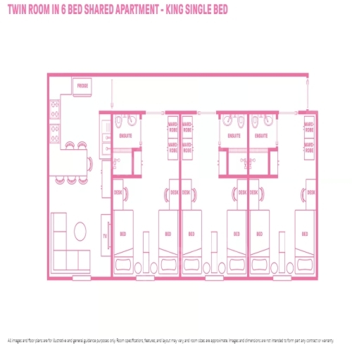Twin room in shared apartment